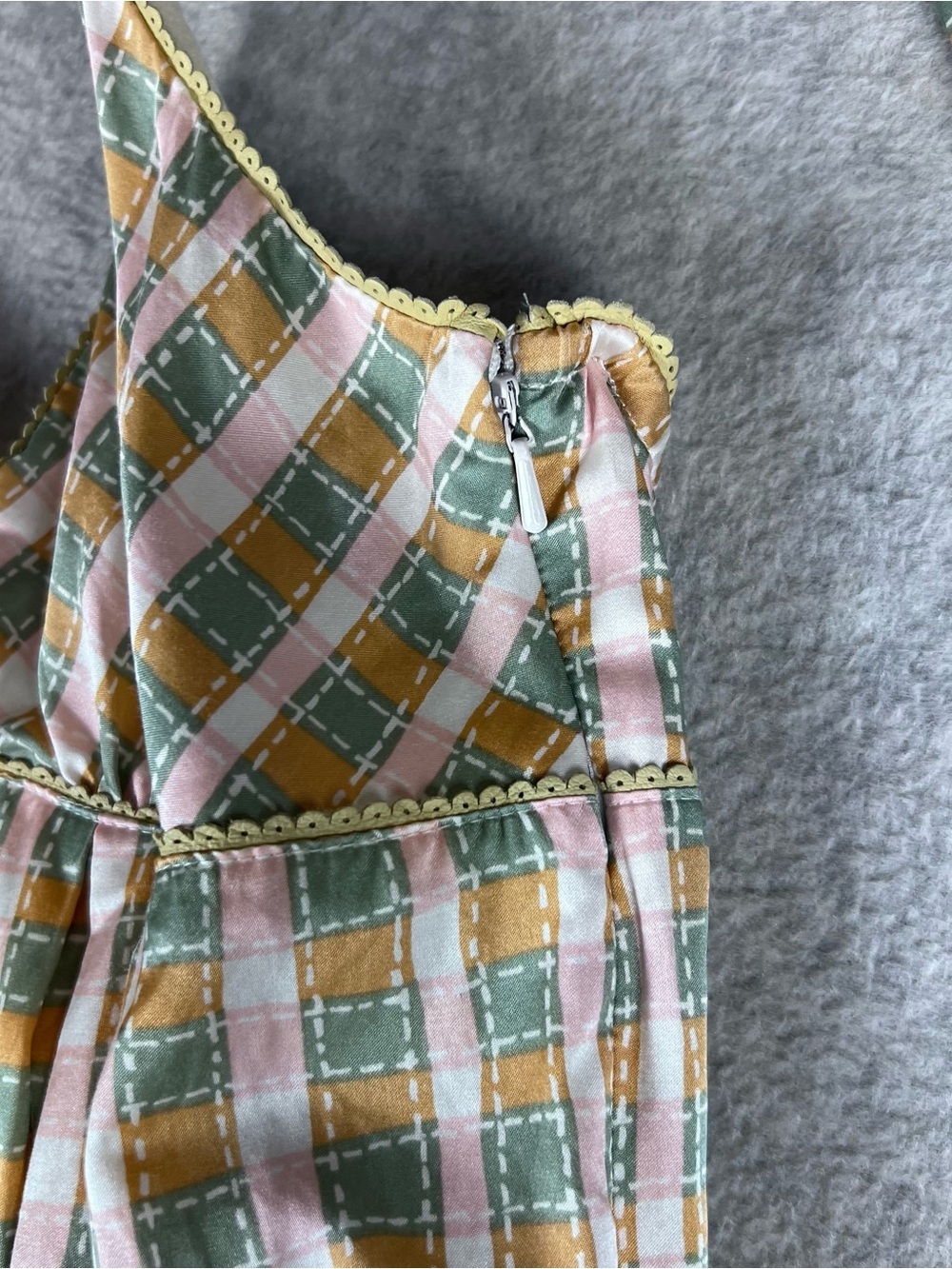 Silk Blend Women’s Halter Dress Plaid 90s Y2K Pockets Size XS - Picture 8 of 14